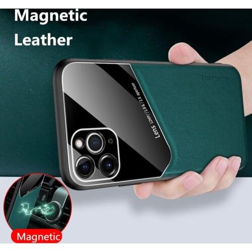 Magnetic Leather Texture Silicone Case For iPhone 12 11 Pro XS MAX XR X SE2020 7 8 6 6S Plus Ultra Thin Protective Soft Cover