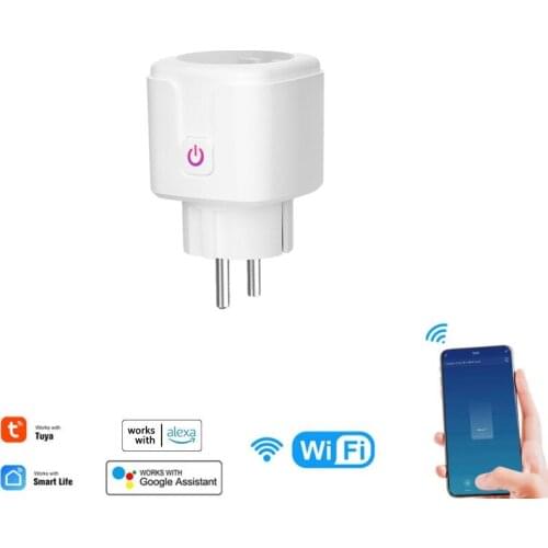 WiFi Smart Electrical Sockets EU 16A Tuya Wireless Remote Voice Control Power Monitor Smart Plug Outlet For Google Home Alexa