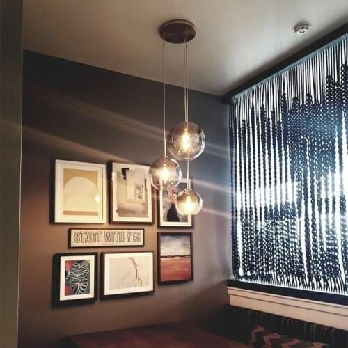Nordic modern pendant lights loft glass LED creative kitchen hanging lamps restaurant bar living room bedroom art pendant lamps