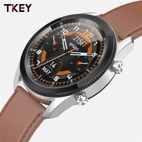 TKEY New Touch Screen Smart Round Sports Watch Dial Can Be Rotated To Switch Function Interface Business Smart Watch HD Screen