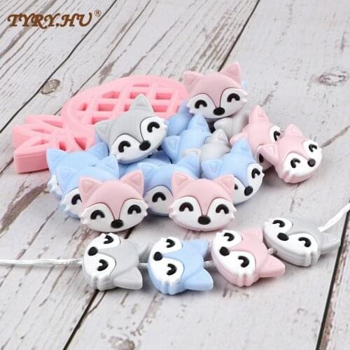TYRY.HU 10pc BPA Free Silicone Beads Loose Cartoon Beads For Teething Chain Silicone Rodent Tiny Rod Baby Teether