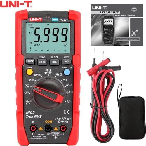 UNI-T UT191E UT191T Professional Digital Multimeter True RMS DC AC Voltage Ammeter Capacitance Industrial Tester 6000 counts