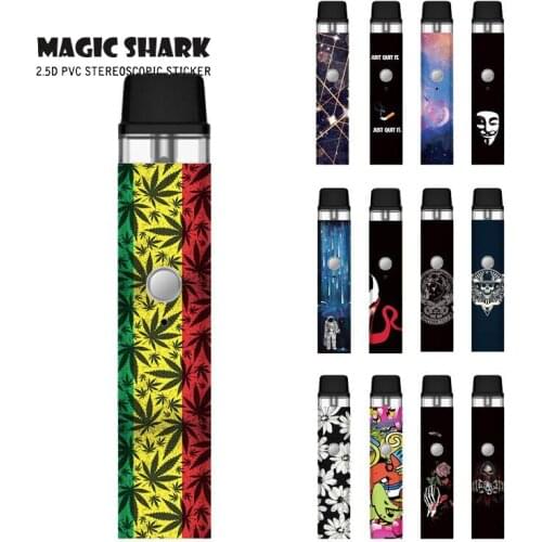 Magic Shark 2.5D Hot Sale Skull Flower SKull Just Quit It Vendetta PVC Sticker Bag for Xros Film Case Skin for Vaporesso Xros