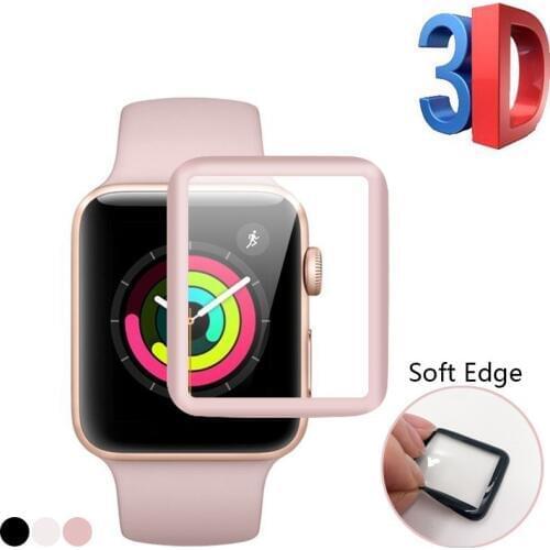 For iWatch Screen Protector Film Full Cover 3D Curved Soft Edge Tempered Glass For Apple Watch 42mm 38mm 42mm 40mm Series 4 3 2