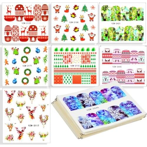 1 Sheet Nail Art Sticker Decals New Year Watermark Decoration Manicure Wraps