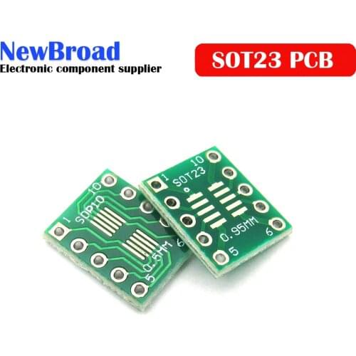 10PCS SOT23 MSOP10 SOP-10 UMAX to DIP10 PCB Transfer Board DIP Pin Board Pitch Adapter