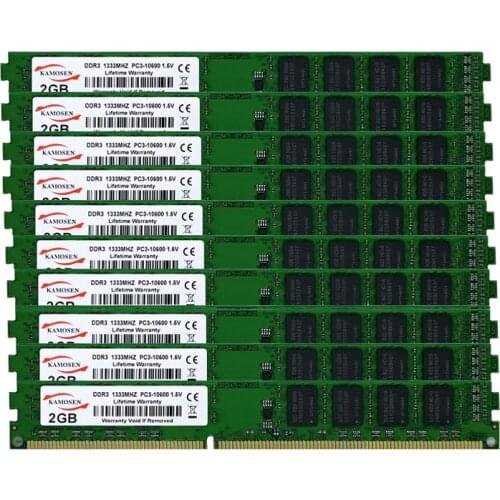 10pcs X 2gb ddr3 1333mhz pc3-10600u desktop memory DIMM 240-pin RAM 1.5v non-ECC