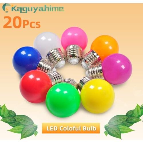 Kaguyahime 20Pcs E27 Bulb Colorful Led Lamp E27 3W Globe Lampada AC 220V SMD 2835 RGB Flashlight G45 Led Spot Light Bomlillas