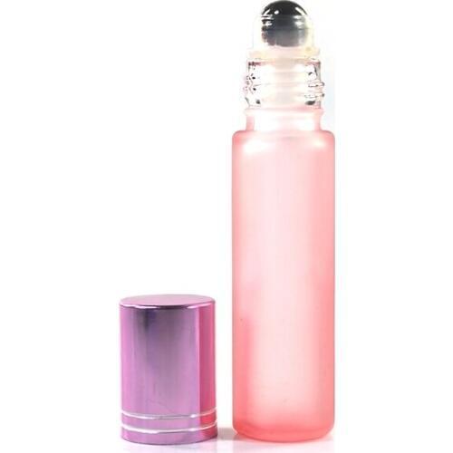 200pcs *10ml matte pink &blue Small Empty Glass Roll On Atomizer For Essential Oil Frascos Essential Oil Roller Bottles with Me