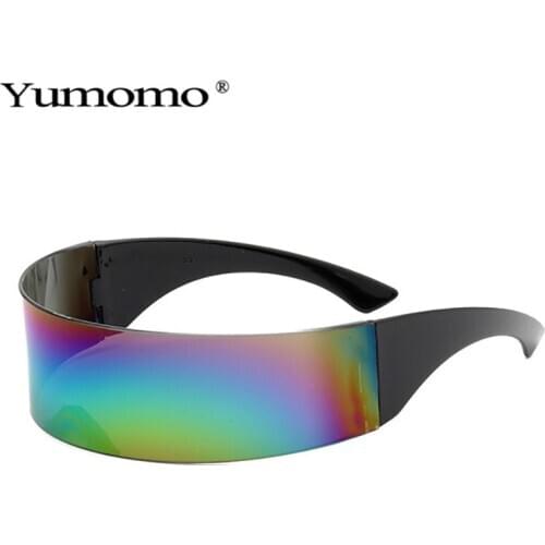 2020 Fashion Glasses Visor Wrap Shield Large Mirror Sunglasses Women Men Windproof Glasses Fashion Personality Glasses UV400