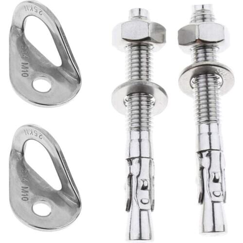 4Pcs 25KN 304 Stainless Steel Anchor Hanger Rock Climb Fastening Bolt Fixed Point Expansion Screw Piton Rock Piton Outdoor ToolS