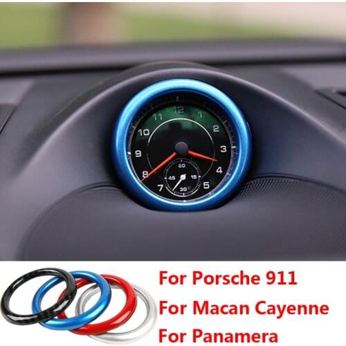 ABS Dashboard Center Decoration Compass Clock Cover Rings Mouldings Trim For Porsche Cayenne 2011 - 2017 Panamera Macan 911