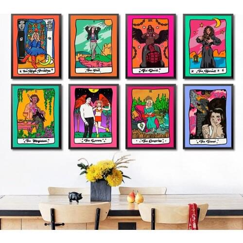 Celebrity Tarot Abstract Canvas Painting Empress Lovers Priestess Poster Prints Wall Art Pictures Living Room Nordic Home Decor