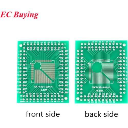 5pcs QFP/TQFP/LQFP/FQFP 32/44/64/80/100 To DIP 2.54mm 0.5mm 0.8mm Adapter PCB Board Converter Socket