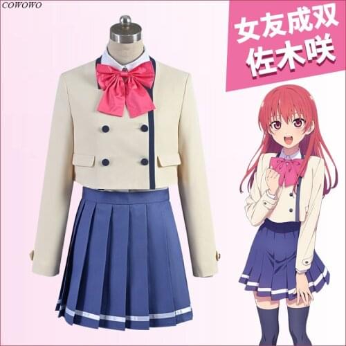Anime! Kanojo Mo Kanojo Saki Saki School Uniform Cosplay Costume Halloween Party Role Play Outfit Dailydress For Women 2021 NEW