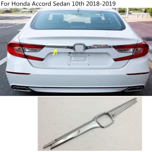 ABS Chrome Rear Door License Tail Tailgate Bumper Frame Plate Trim Lamp Trunk For Honda Accord Sedan 10th 2018 2019 2020 2021