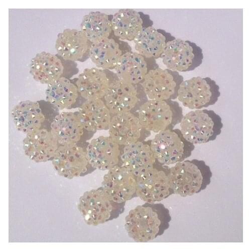 DHL free+ ghh4ale 12* 10 mm clear White loose DIY Disco Resin crystal ball Bead VKS fit hot bracelets Making