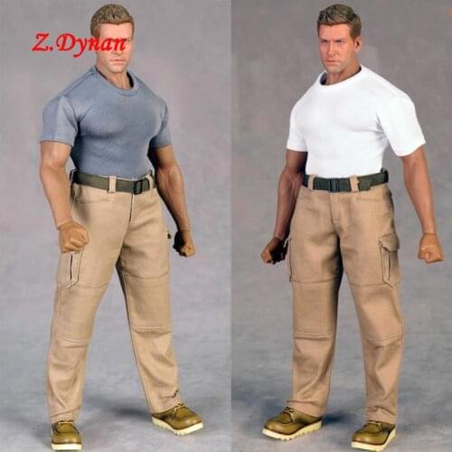 CCToys CC021 1/6 Male Large size T-Shirt short sleeve black grey Casual top for 12 inch TBLeague Action Figure strong Body M35