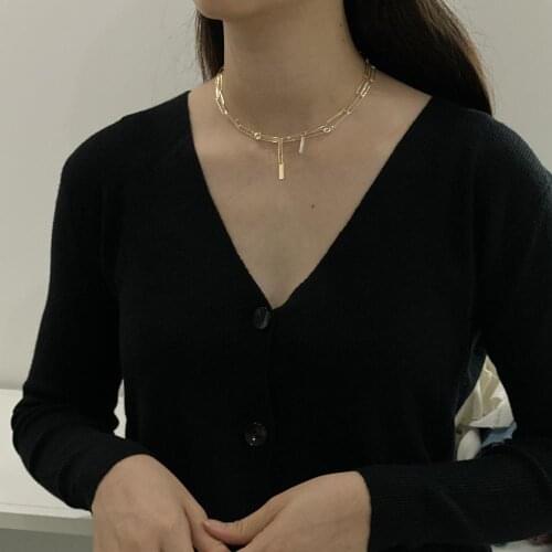 1pc 4MM 18k gold Authentic 925 Sterling silver White/Gold open Rectangle Chain CHOKER Short necklace link Fine Jewelry TLx570