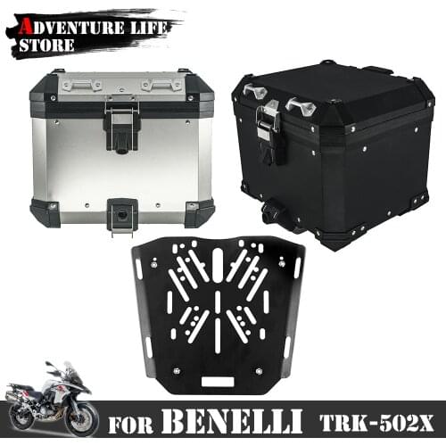 Motorcycle Black & Silver Top Case Rear Luggage Box Support Saddlebag Bracket For Benelli TRK502X TRK 502 X 502X TRK-502 2021