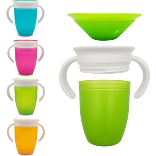 Baby Cup Baby Learning Drinking Cup with Double Handle Flip Lid Leakproof Magic Cup Kids Water Feeding Cups Bottle baby cup