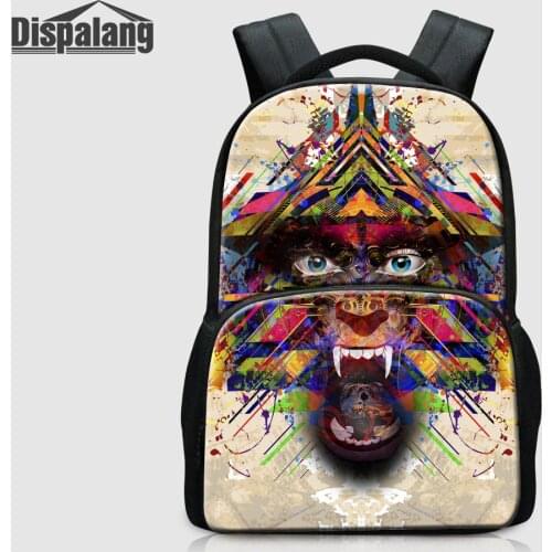 Custom Design School Bags For Teenagers Mens Fashion Expression Laptop Backpack For 14 Inch Notebook Children Canvas Schoolbag