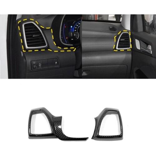 For Hyundai Tucson 2019 2020 ABS Matte/Carbon fiber Car Left And Right Air Outlet Cover Trim Sticker Car Styling Accessories