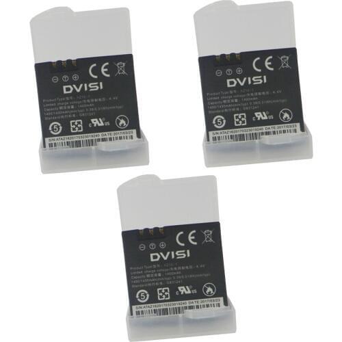 DVISI 3pcs AZ16-1 for Xiaomi YI2 II YI 2 II Battery+battery case for Xiaomi YI 4K Action Camera II 2 Sport Action Camera