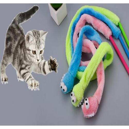 Cat Toys Plush Cartoon Snake Sound Toys With Mint Funny Cat Toys Mint Snake Shaped Funny Cat Stick Funny Cat Pole