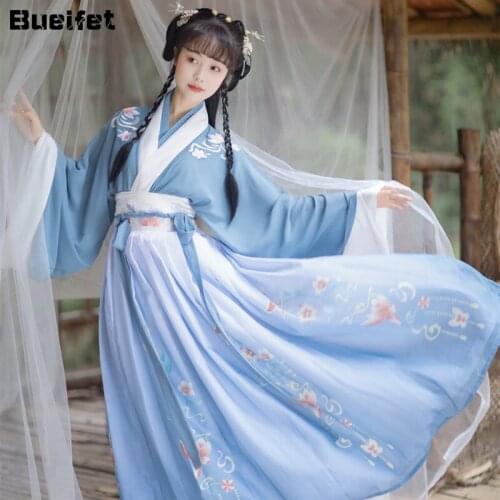 Chinese Ancient Traditional Dress Woman Elegant Hanfu Dress Fairy Embroidery Dance Costumes Tang Suit Girl Princess Clothing