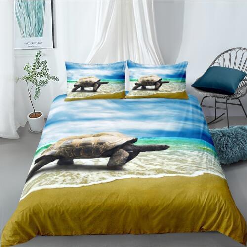 3D Duvet Cover Sets Blue Sea Animal Quilt Covers Comforter Case Set Bedding Set King Queen Twin Double Single Size Bed Linens