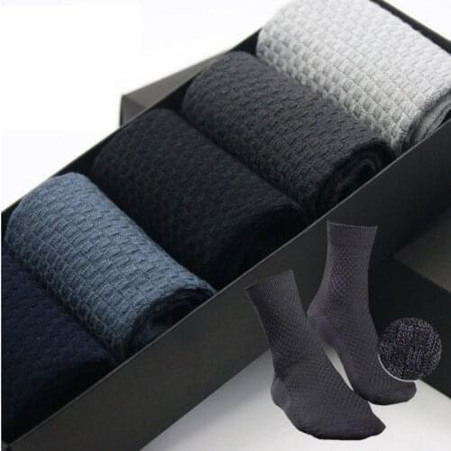 Classic Men Bamboo Fiber Socks Compression Summer Long Socks Business Casual Sports Mens Dress Sock Gifts High Quality