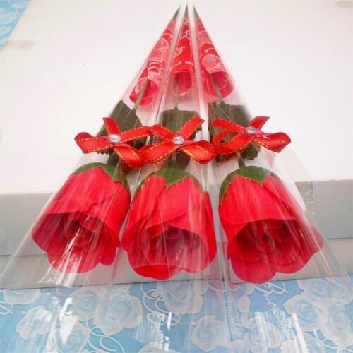 Factory wholesale simulation of single rose SOAP flower creative SOAP flower practical Valentines day boyfriend gift roses