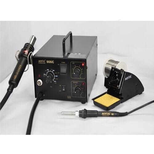 2 in 1 desoldering station Aoyue 906C hot air soldering station with air pump