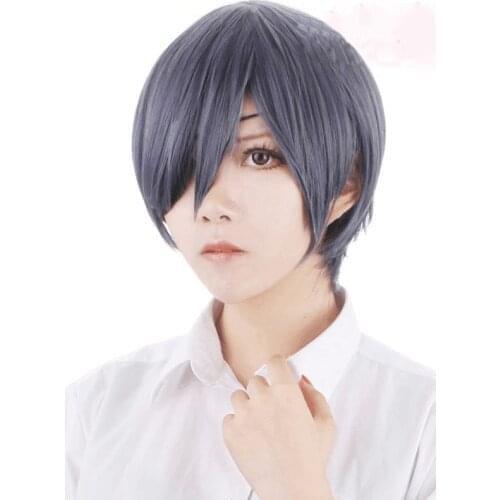 Black Butler Ciel Phantomhive Cosplay Hairstyle Anime Gray Chemical Fiber Short Hair Fashion Anime Cos Headgear Halloween Cos
