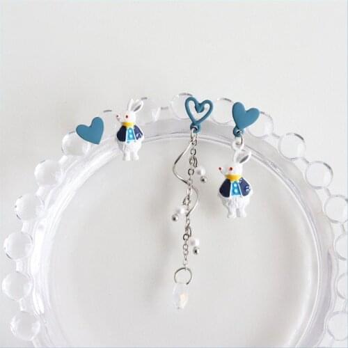 Simple Cute Rabbit Heart Earrings For Women 2021 New Girl Student Good Ear Jewelry Accessories Gift S925 Needle