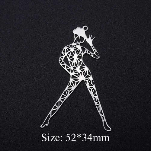 3pcs/lot Unique Dancer 316L Stainless Steel DIY Earring Charms Wholesale For Jewelry Making Finding Supplies Never Rust