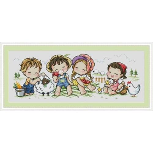 Farm story patterns counted 11CT 14CT DIY Cross Stitch Sets Chinese Cross-stitch Kits Embroidery Needlework
