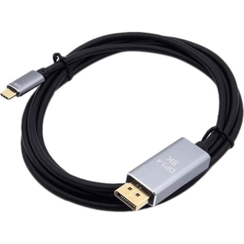 USB C to DP Cable 8K 120HZ PVC 1.8M Aluminum Alloy Cable for PC Computer, Smartphone, Laptop