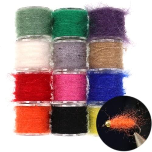 Vampfly 12spools nymph fishing fly tying dubbing body wrapping floss thread