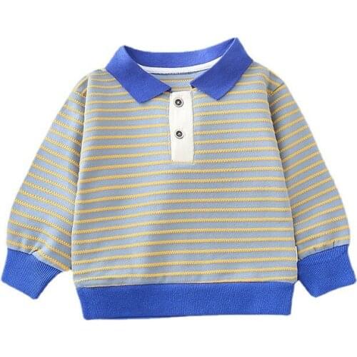 Spring Autumn Toddler Square Neck Sweatshirt Infants Striped T-shirt Children Cartoon Clothes Kids Fashion Boy Baby Girl Costume