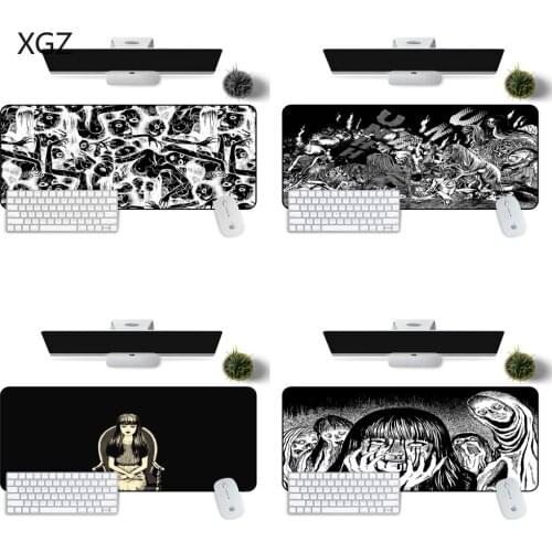 XGZ Junji Ito Tees Horror Customized Laptop Gaming Mouse Pad Free Shipping Large Mouse Pad Keyboards Ma Gamer keyboard Desk Mat