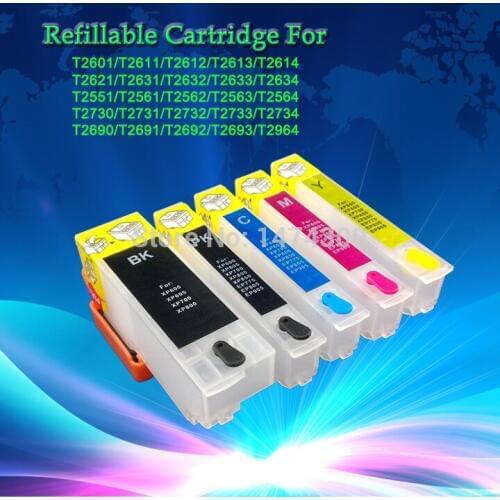 XIMO 5C T26XL Refillable Ink Cartridge T2621 T2631-T2634 for XP-600 XP-605 XP-700 XP-800 xp600 xp 800 xp700 xp605 with arc