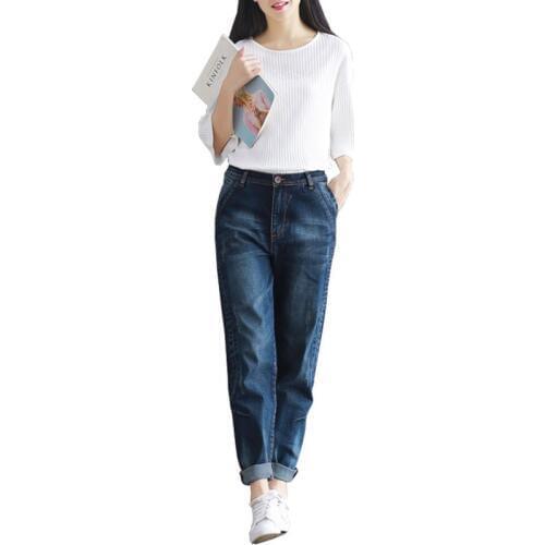 2020 Jeans Pants Women Casual Plus Size Loose Denim Pants Jeans Women fashion New Spring Autumn Little feet Denim Pants R127