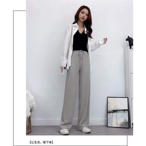 Q042-Summer trendy one button skinny pants wide leg pants