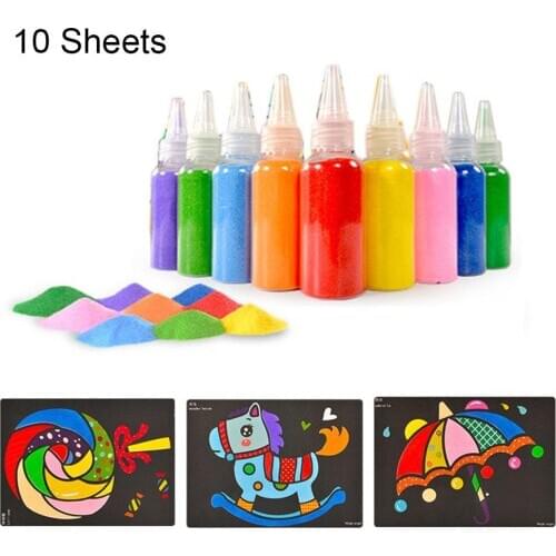 10/24/26 Sheet DIY Color Sand Painting Cards Drawing Art Craft Kid Education Toy Learning Education