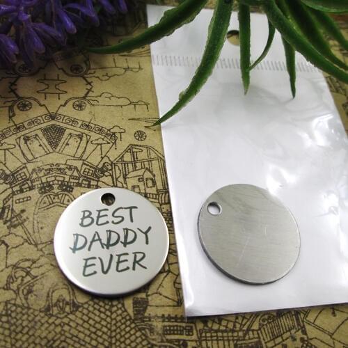 20pcs--"BEST DADDY EVER"stainless steel charms 5 styles for choosing DIY Charms for necklace bracelets