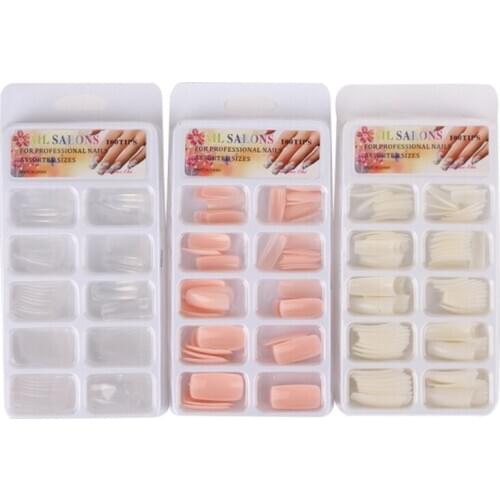 100pcs DIY Modeling Fake Nails Extra Long Jelly Nude Color False Nails Jelly Pink End Product Square Head Full Sets