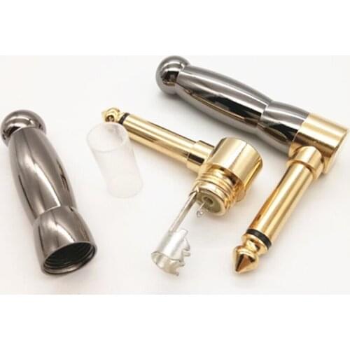 2pcs 6.35 Mono Sophomore Core 90 Degrees 6.35mm Amplifier Microphone Plug 6.5mm jack Plug 6.5mm TRS Audio Connector