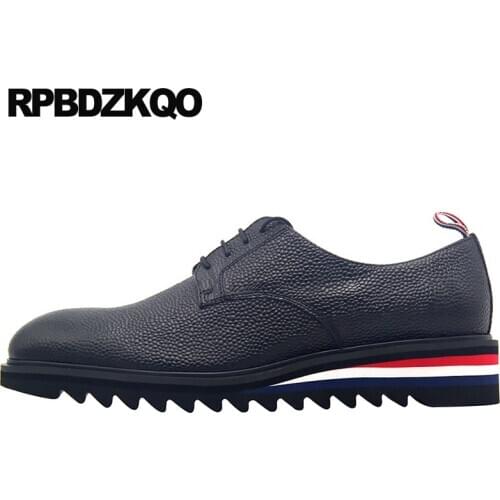 2019 genuine leather fashion lace up blue real european brand deluxe oxfords british casual shoes italian men plus size Italy 11